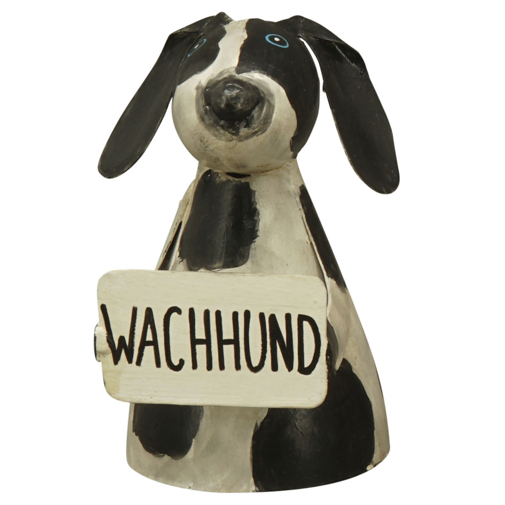 schwarz/weißer Zaunhocker Wachhund